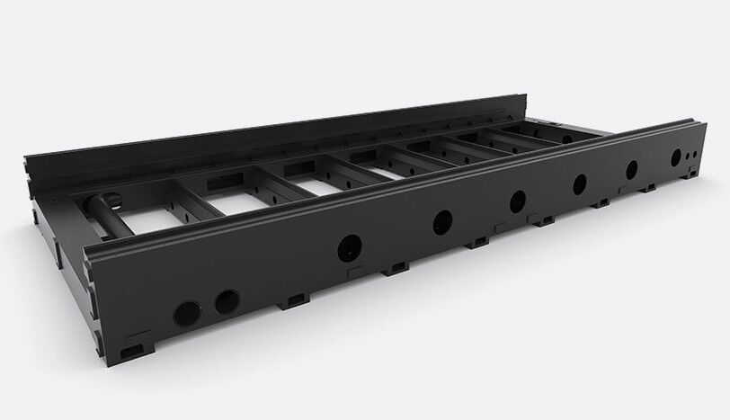 A welded bed that holds accuracy.